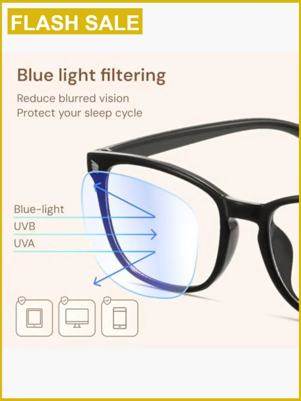 Blue Light Blocking Computer Glasses for Women - Lightweight TR90 Frame - UV400